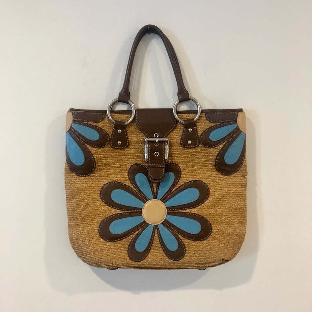 Isabella Fiore Straw And Leather Bag